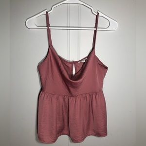 American Eagle Silky Cowl Neck Babydoll Top Size M